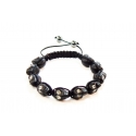 Black Skulls Shamballa-Style Bracelets